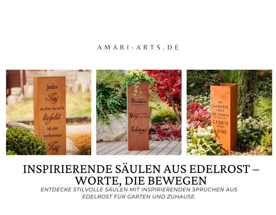 Die Kunst der Worte - Säulen mit inspirierenden Sprüchen