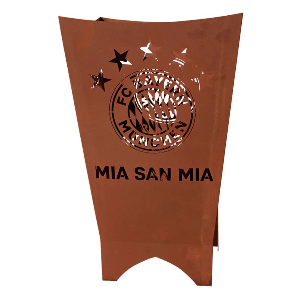 FC Bayern Feuerkorb eckig - Mia san mia - 5 Sterne - Edelrost