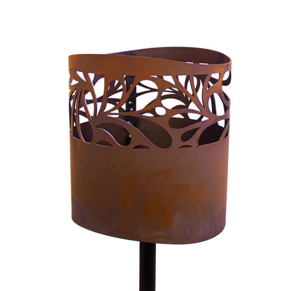 Fackelstab Floral Edelrost Gartenfackel Feuerstab Feuerkorb-Stab Flammenstab