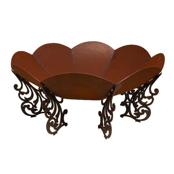 Feuerschale Magnolie Edelrost Romantische Feuerstelle Gartenfeuer Rostdekoration