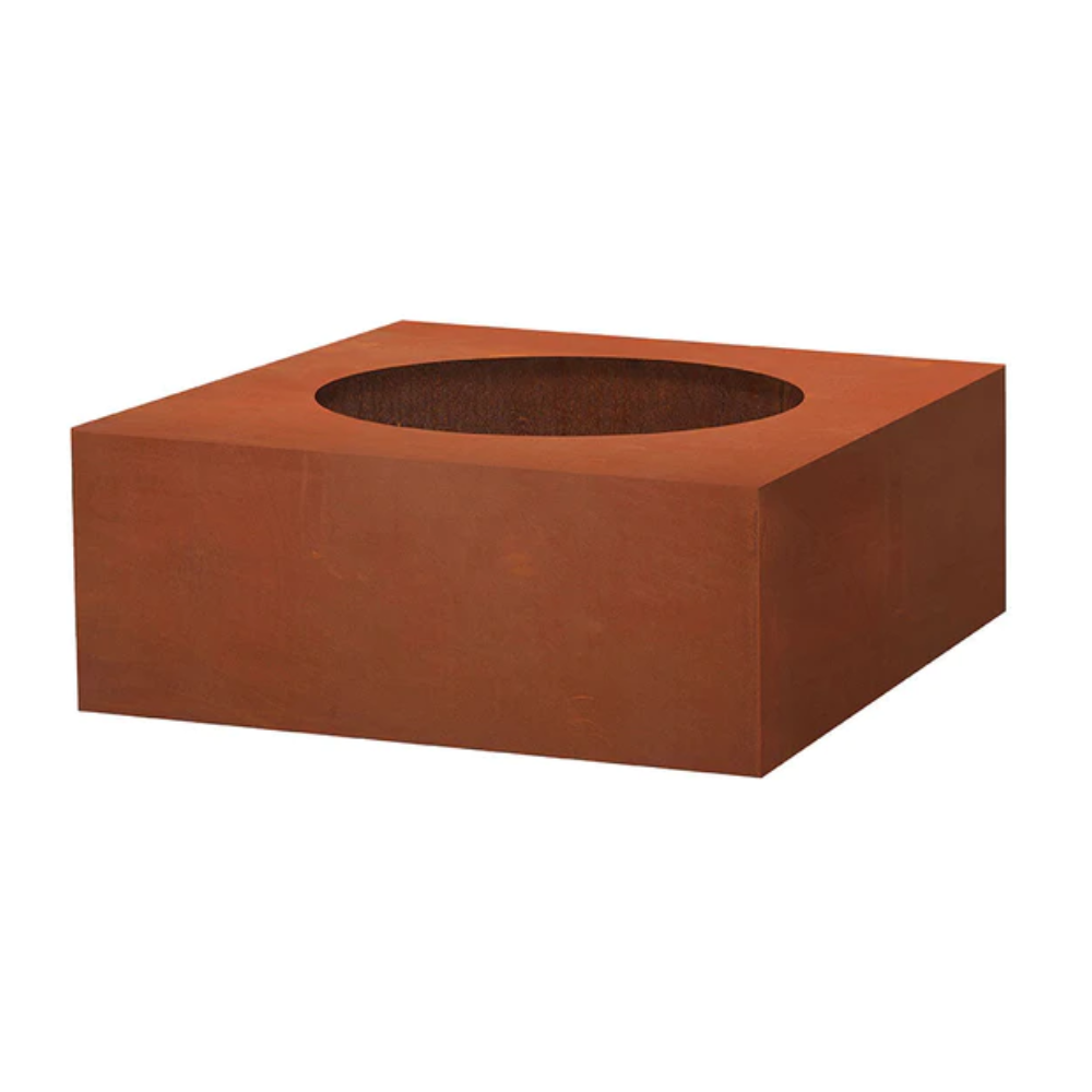 Feuerstelle Square aus Metall im Edelrost Design Feuerschale Feuerstelle aus Rost