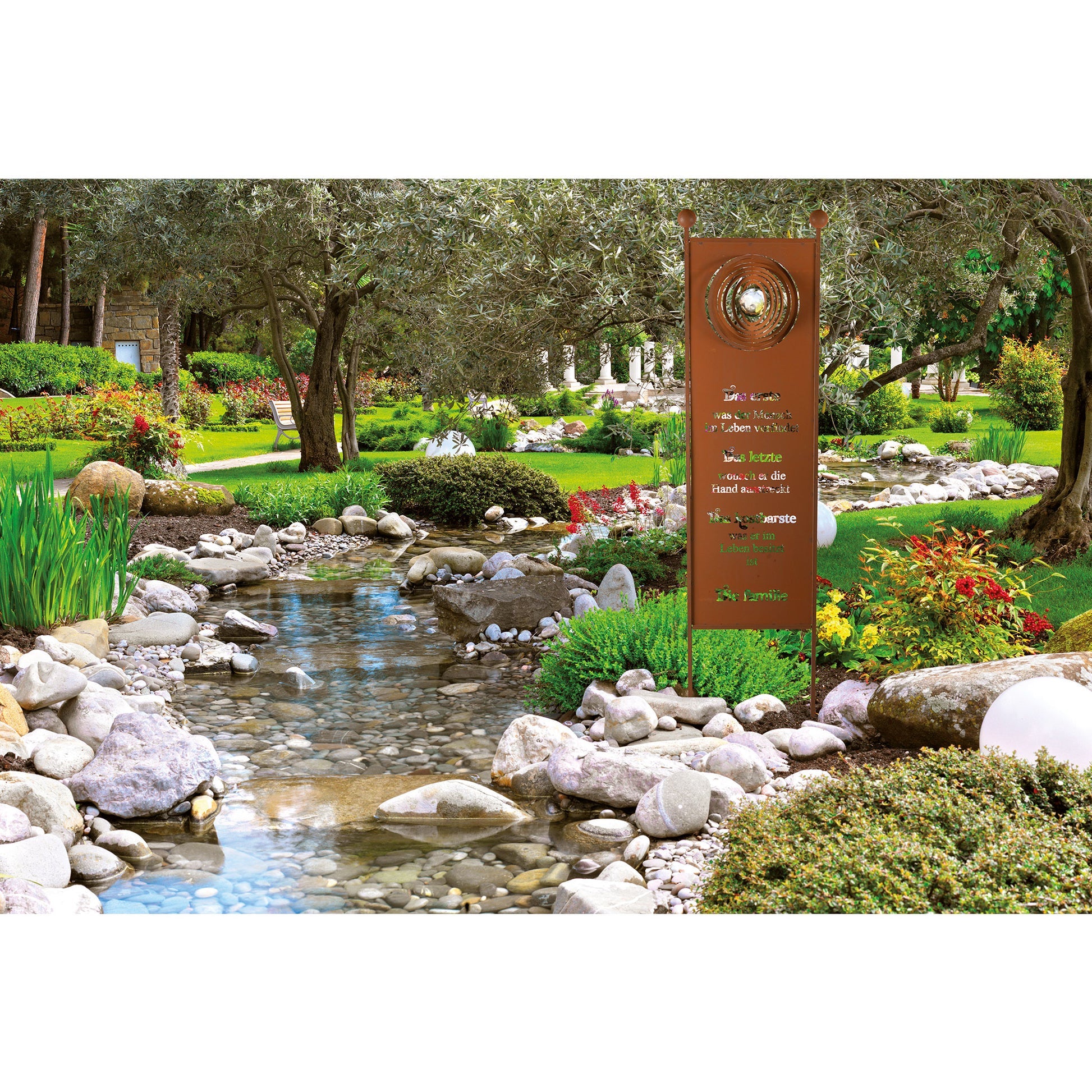 Gartenstecker XL aus Edelrost mit Familie Spruch Gartendeko Rost Deko Spruchtafel