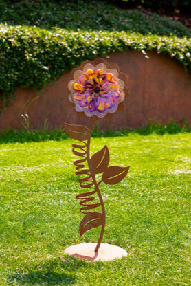 Glas Gartenblume Mama