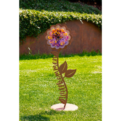 Glas Gartenblume Willkommen