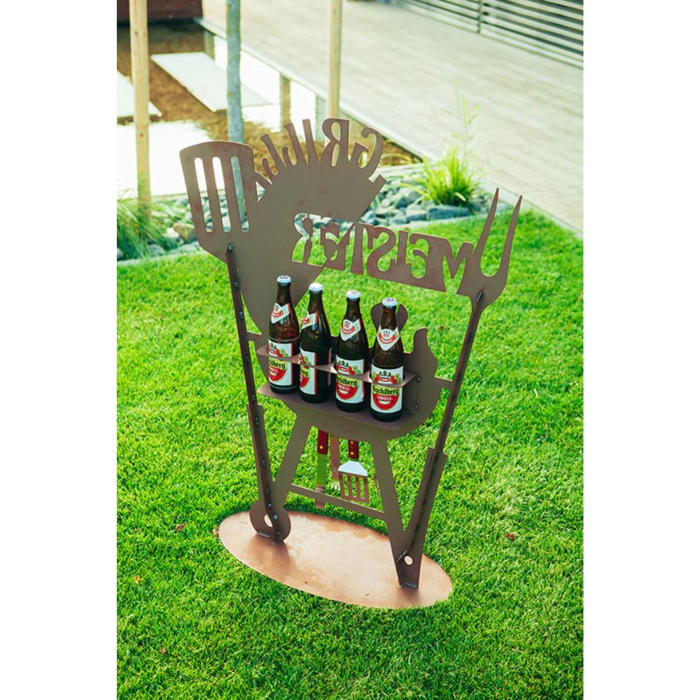 Grillständer Grillmeister BBQ Rostfigur für den Garten Grill Deko Männergeschenk
