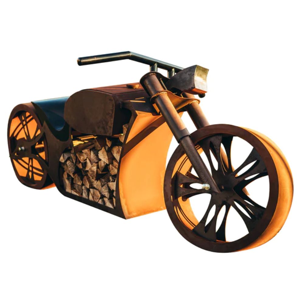 Grill Grillstelle Feuerstelle Holzkohlegrill XL Motorrad für echte Biker
