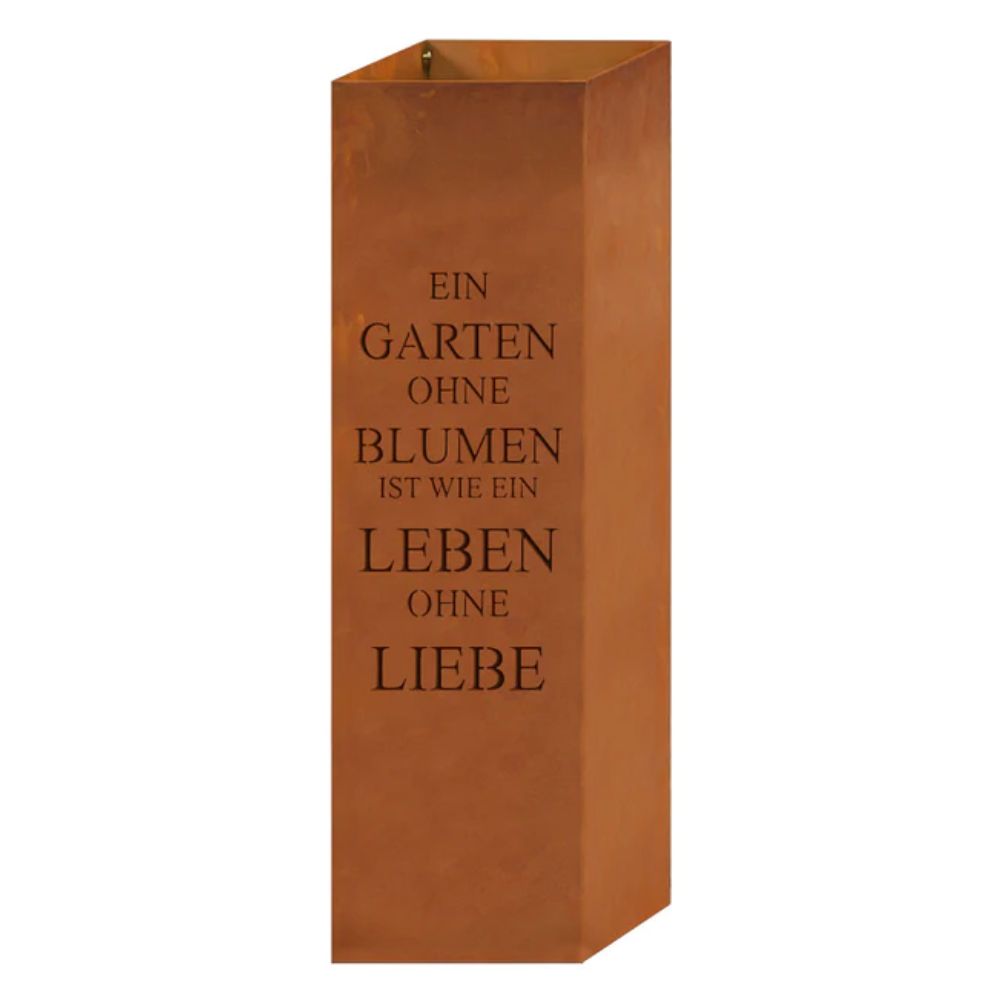 Spruchsäule Säule Gedicht Garten - Edelrost Gartensäule Rost Deko Pflanzsäule