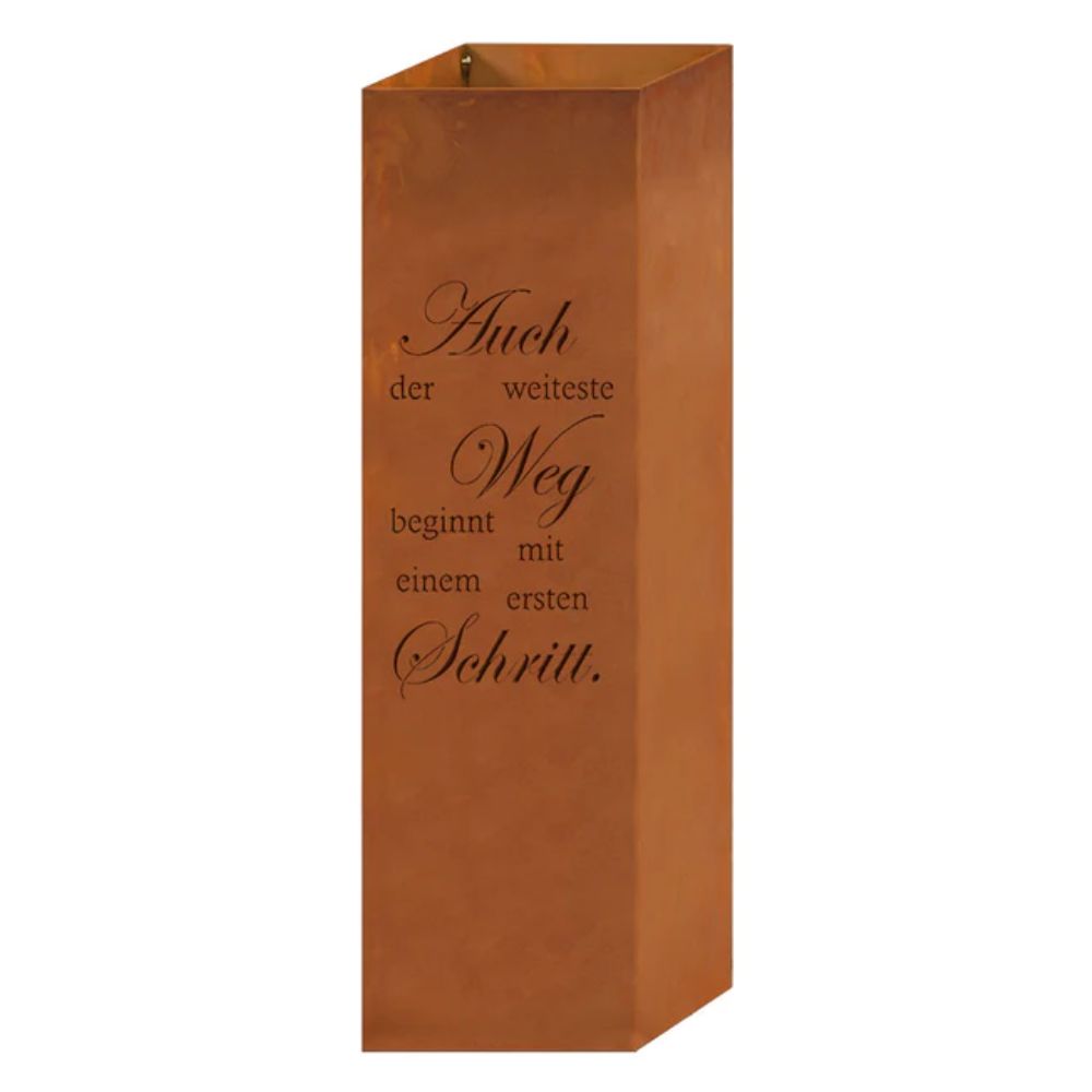Spruchsäule Säule Gedicht Weg - Edelrost Säule Inspirierendes Gedicht