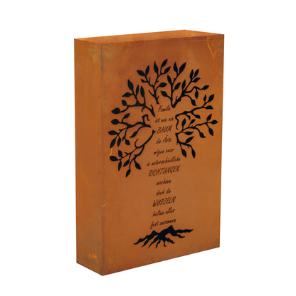 Säule Familie Rostsäule aus Metall im Edelrost Design mit u. ohne Pflanzentrog