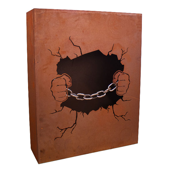 Säule Panzerknacker Edelrost Pflanzsäule Gartensäule Rostdekoration Pflanztrog