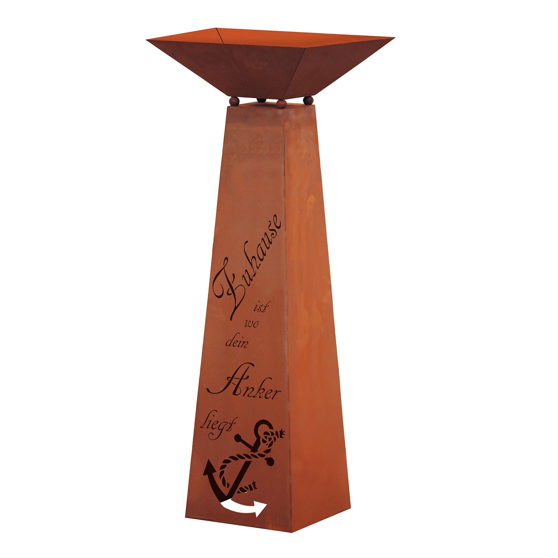 Rost Garten Säule Trapez - Zuhause-Anker aus Metall im Edelrost Design Rostsäule