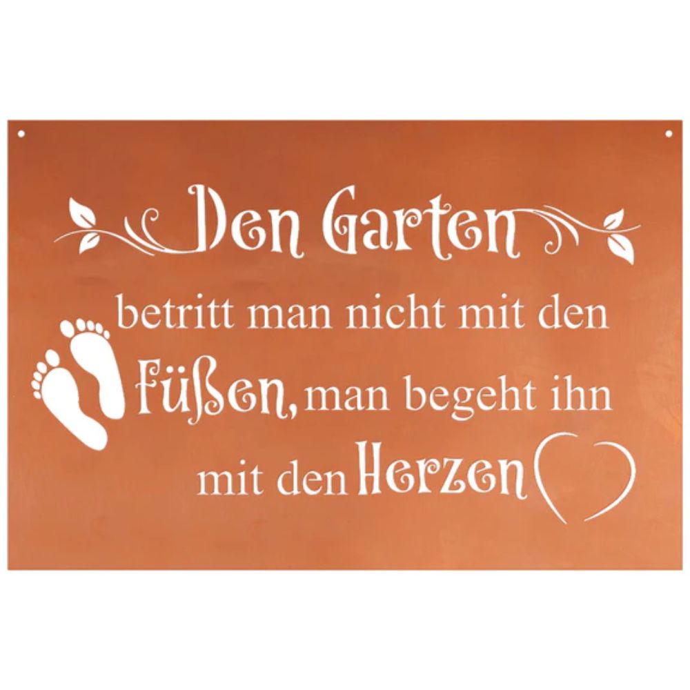 Edelrost Schild Gedichttafel - Garten - Gartendeko Spruchschild Rost Deko