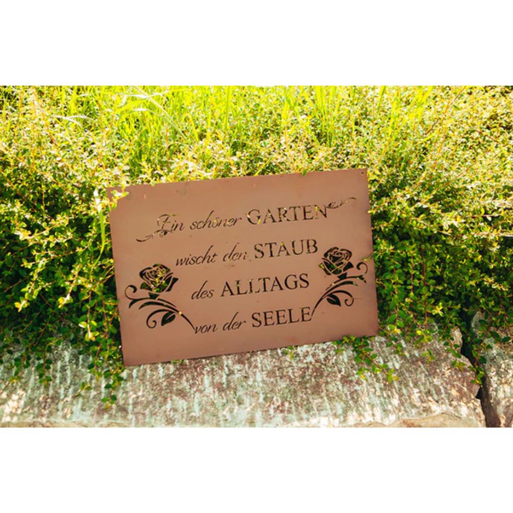 Edelrost Schild Gedichttafel - Alltags-Spruch - Gartendeko Spruchschild Rost Deko