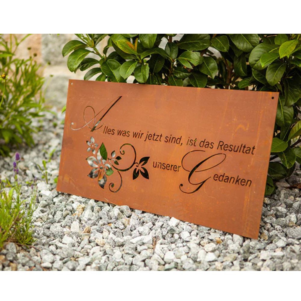 Edelrost Schild Gedichttafel - Wunder - Spruchschild Rost Deko Spruchtafel Garten