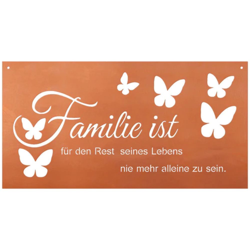 Edelrost Schild Gedichttafel - Familie ist - Spruchtafel Rost Deko Gartendeko