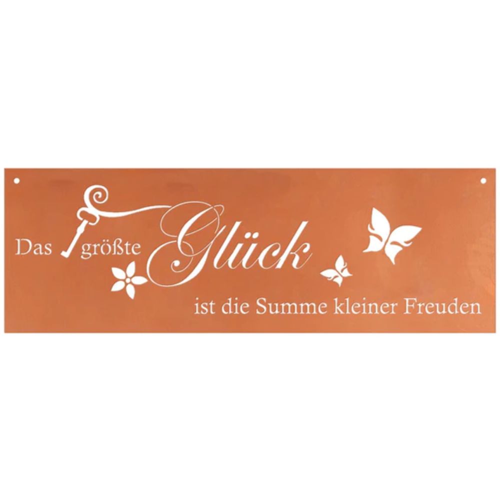 Edelrost Schild Gedichttafel - Glück - Spruchschild Rost Deko Geschenkidee