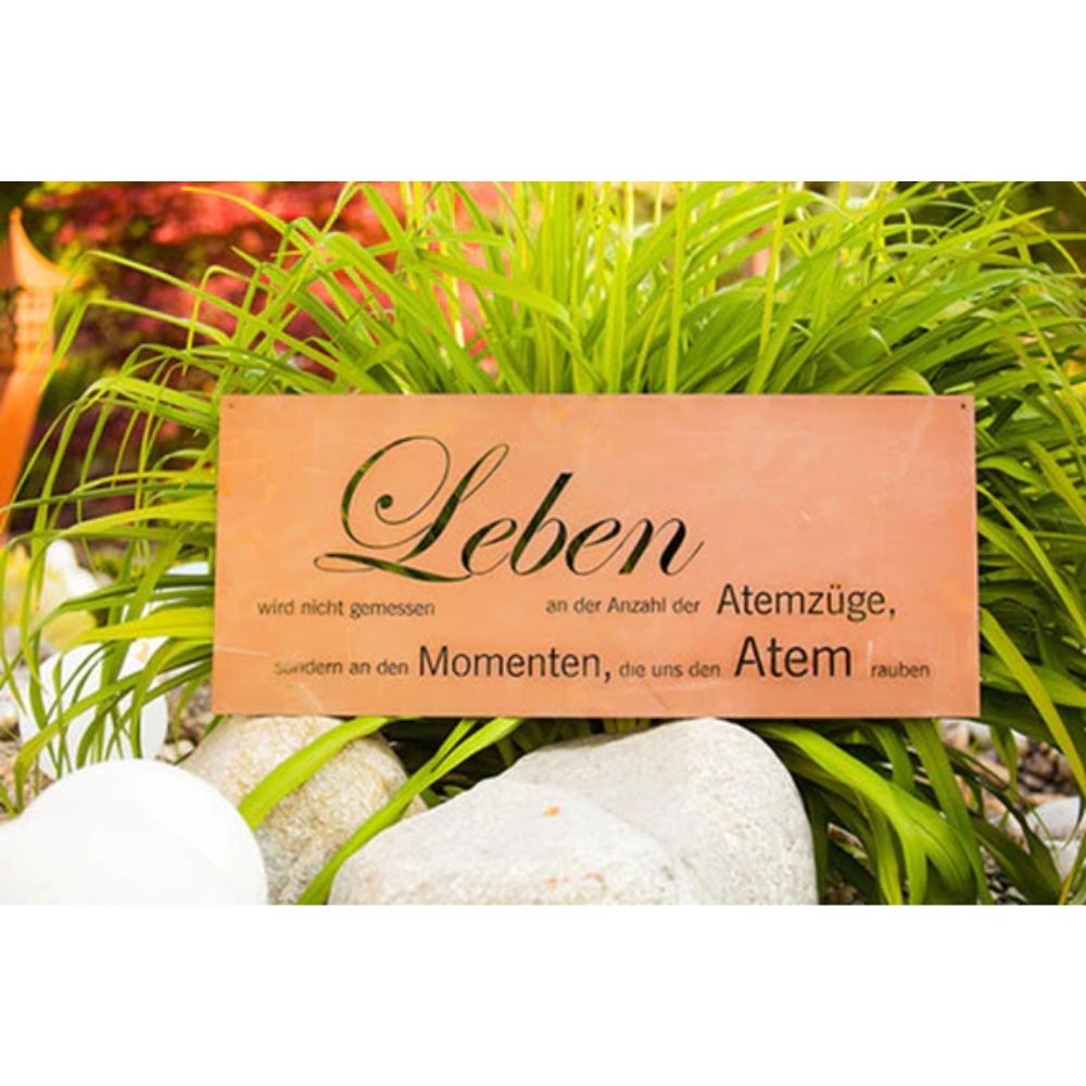 Edelrost Schild Gedichttafel - Leben - Spruchschild Deko Rost Geschenkidee
