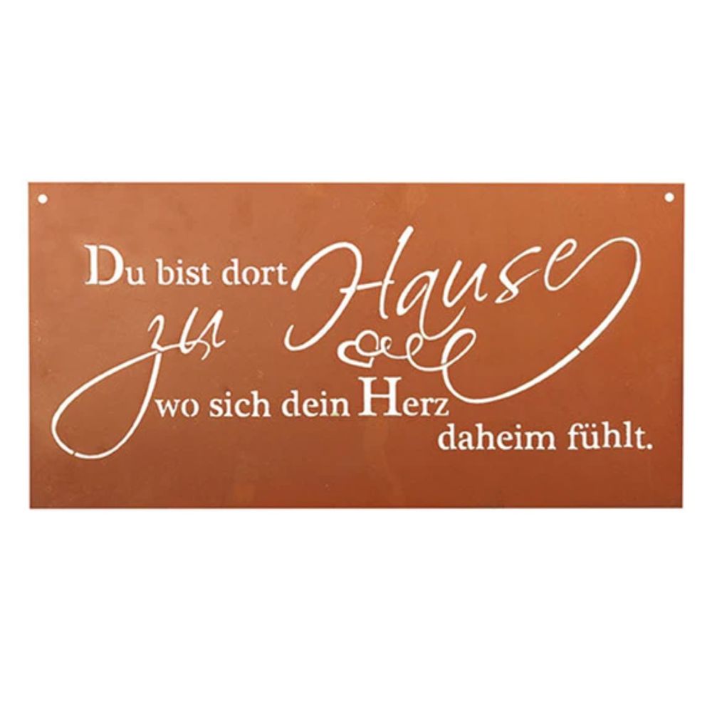 Edelrost Schild Gedichttafel - Heimat - Spruchschild Rost Deko Geschenkidee