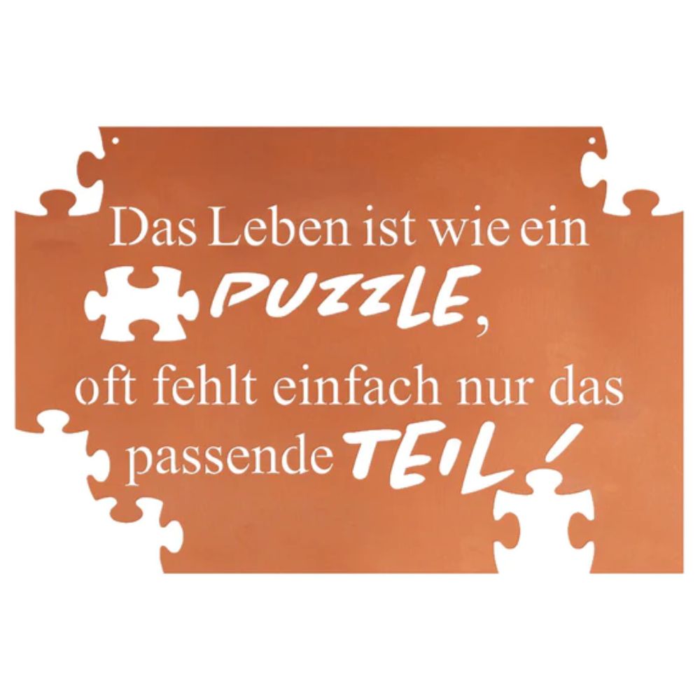 Edelrost Schild Gedichttafel - Puzzle - Gartendeko Spruchschild Rost Deko Wohndeko