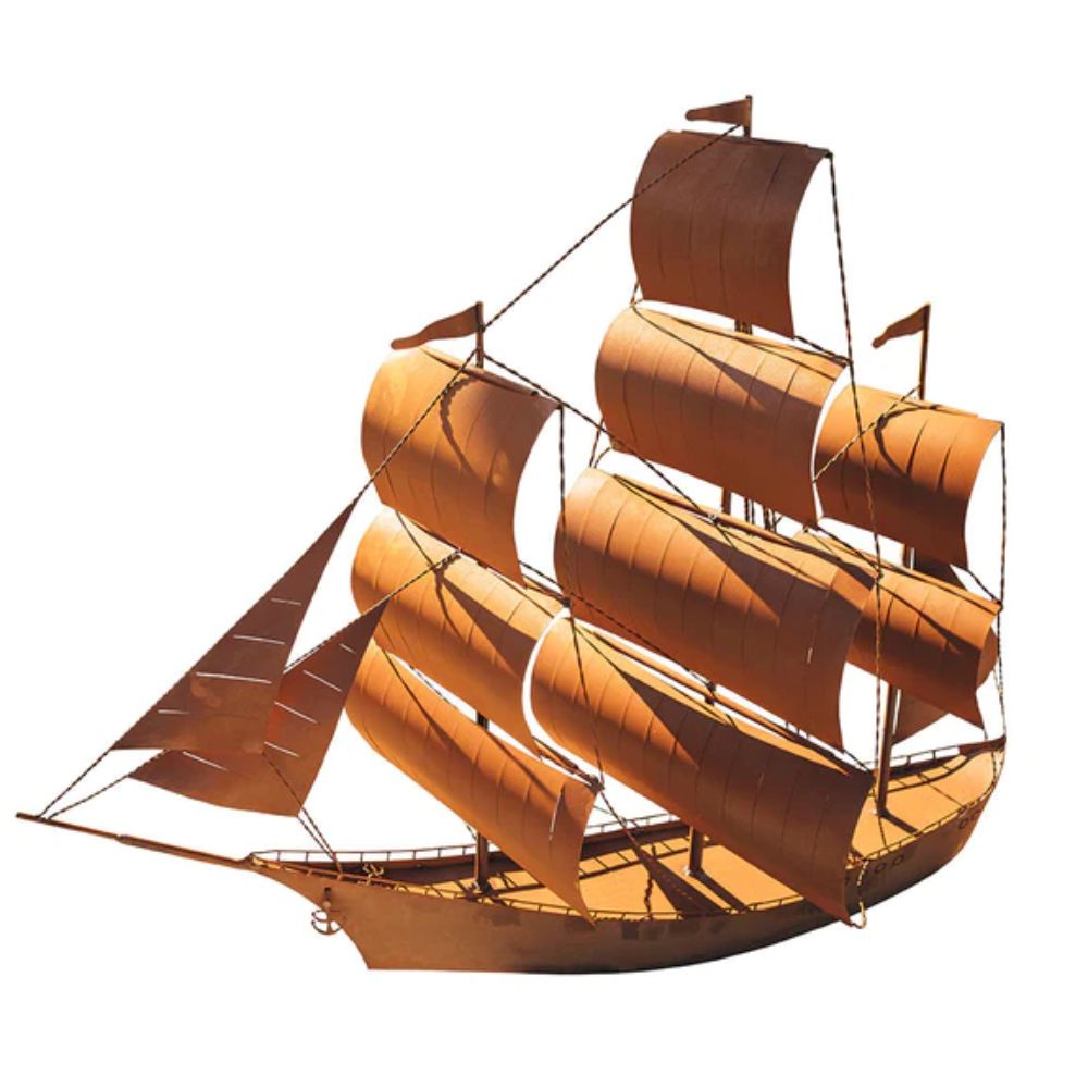 Segelschiff Princess - Edelrost Segelschiff Dreimaster XXL Echtrost