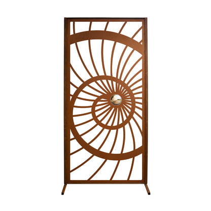 Sichtschutzwand Spirale aus Edelrost Rankhilfe mit Edelstahlkugel Gartendeko