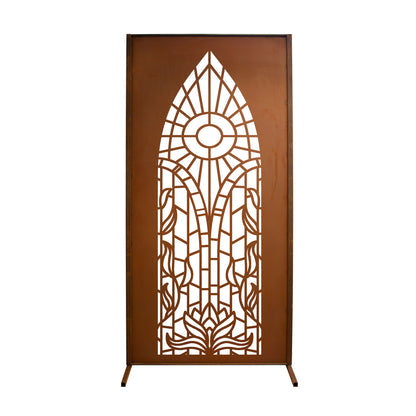 Sichtschutzwand Edelrost - Mosaik Trennwand aus Metall Windschutzwand Paravent