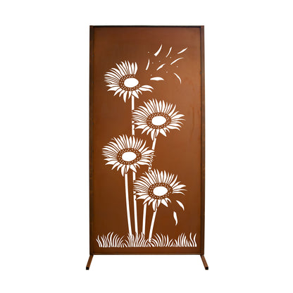 Sichtschutzwand Windhauch Blumenmotiv Trennwand Windschutzwand Edelrost