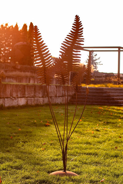 Skulptur Farne Edelrost Metallskulptur Pflanzensulptur Kunstobjekt Gartendeko