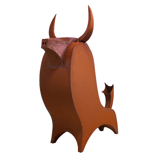 Stier 3D Ferdinand Edelrost Tierfigur Bulle Ochse Kunstvolle Skulptur Rostdeko