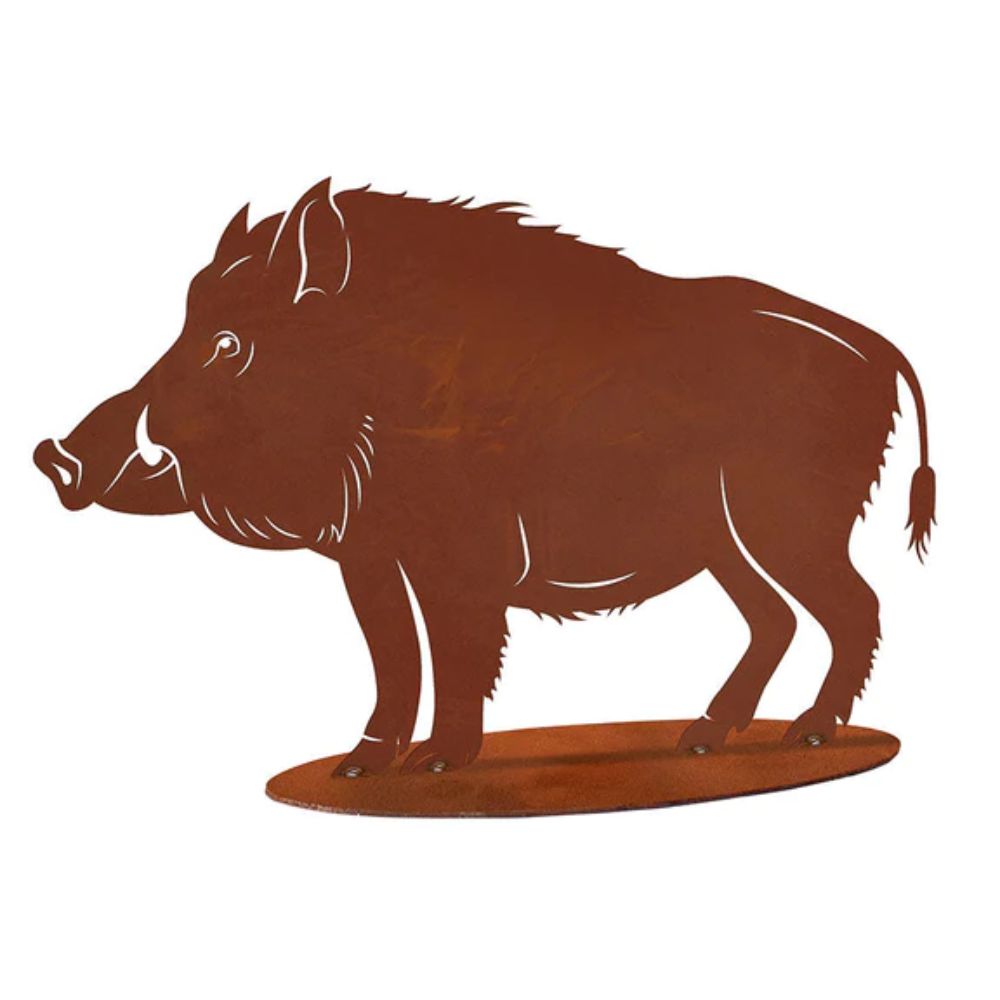 Tierfigur Metall - Wildschwein - Edelrost Skulptur Landhaus Deko Tierfreunde