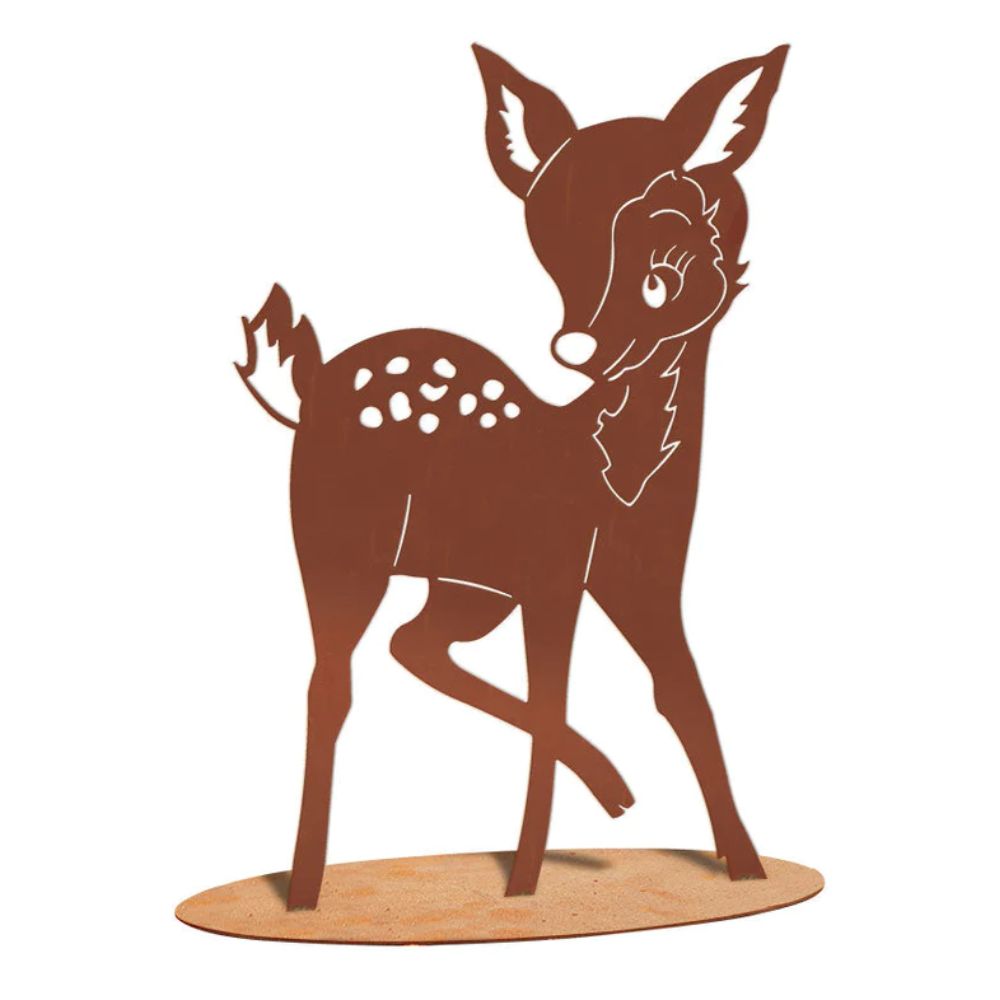 Tierfigur aus Metall - Reh - Edelrost Rehkitz Rost Deko Bambi Gartendeko
