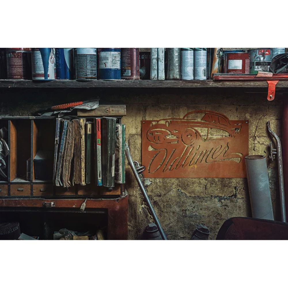 Wandbild - Oldtimer - im Edelrostdesign Wanddekoration aus Echtrost