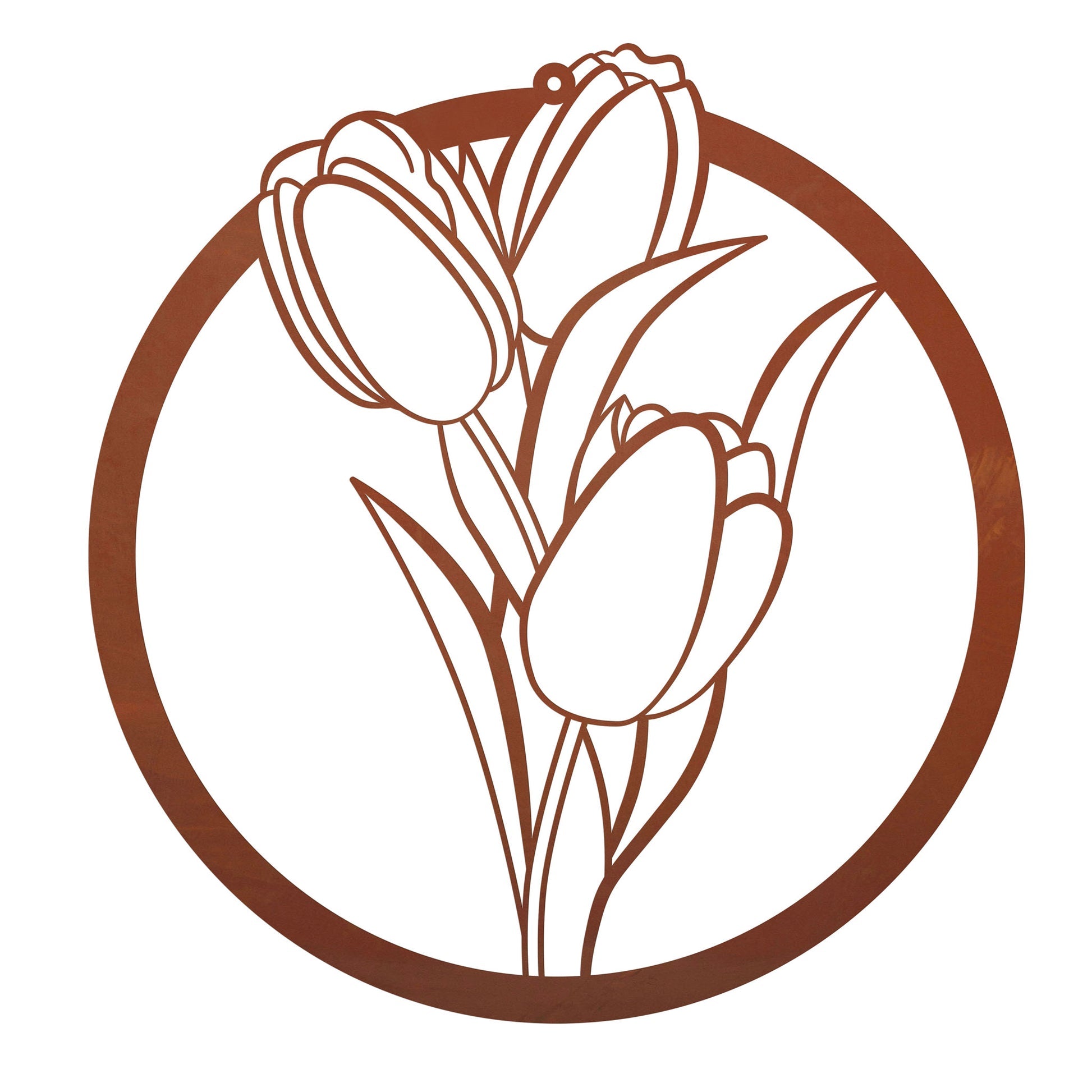 Wandbild - Tulpe - im Edelrostdesign Wanddekoration aus Edelrost