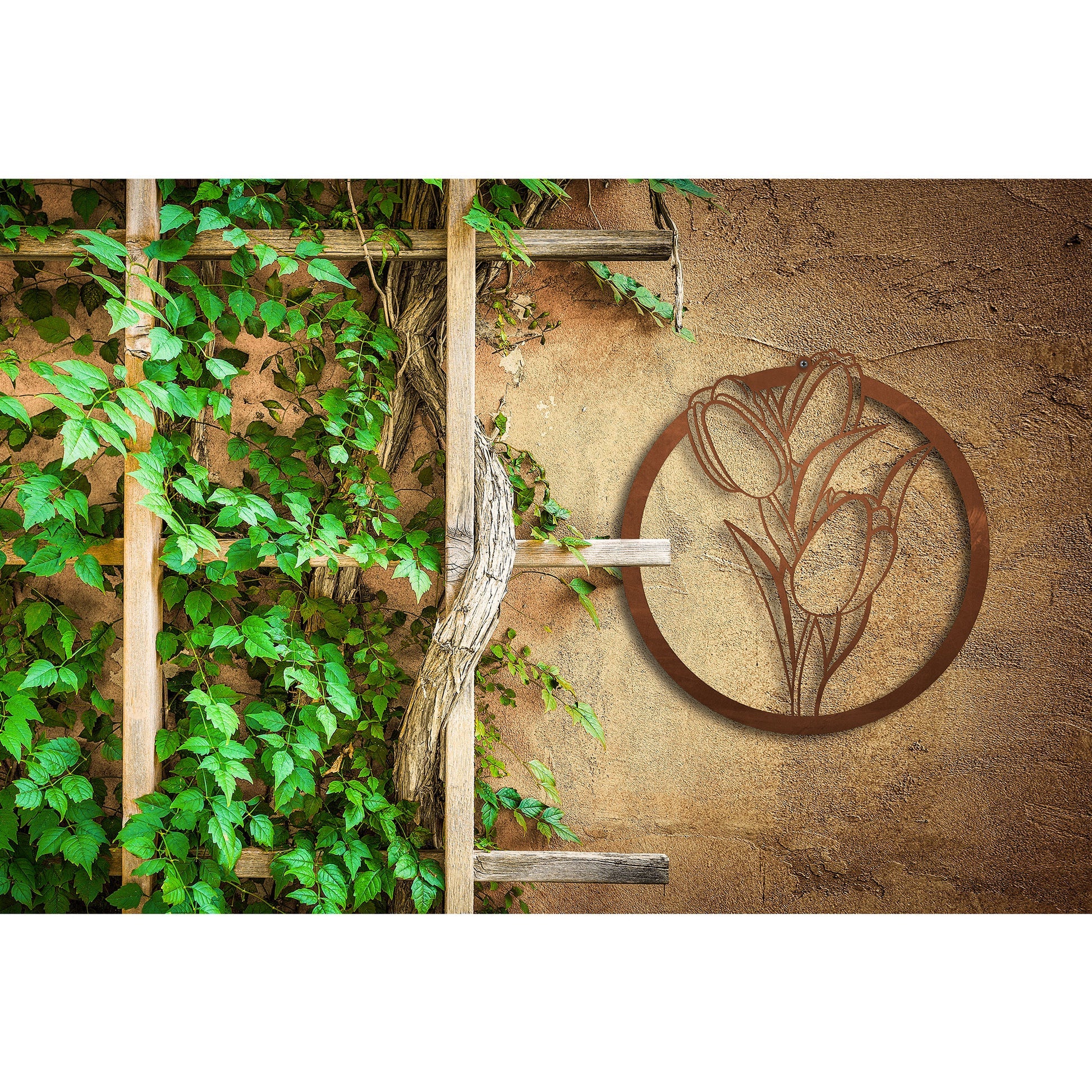 Wandbild - Tulpe - im Edelrostdesign Wanddekoration aus Edelrost