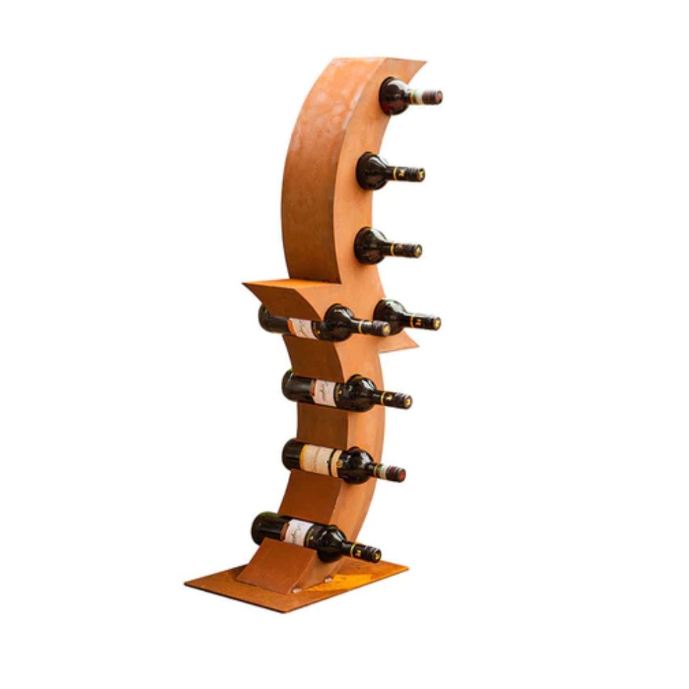Weinregal mit Stil - Edelrost Weinregal  Weinaufbewahrung Metall