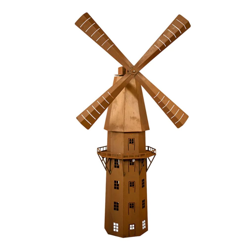 Windmühle XXL - Edelrost Windmühle Rost Dekoration Gartenskulptur