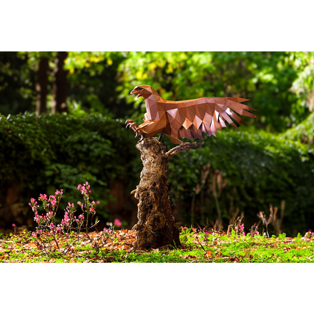 Adler König der Lüfte - Edelrost Metall 3D-Skulptur XXL Gartendekoration