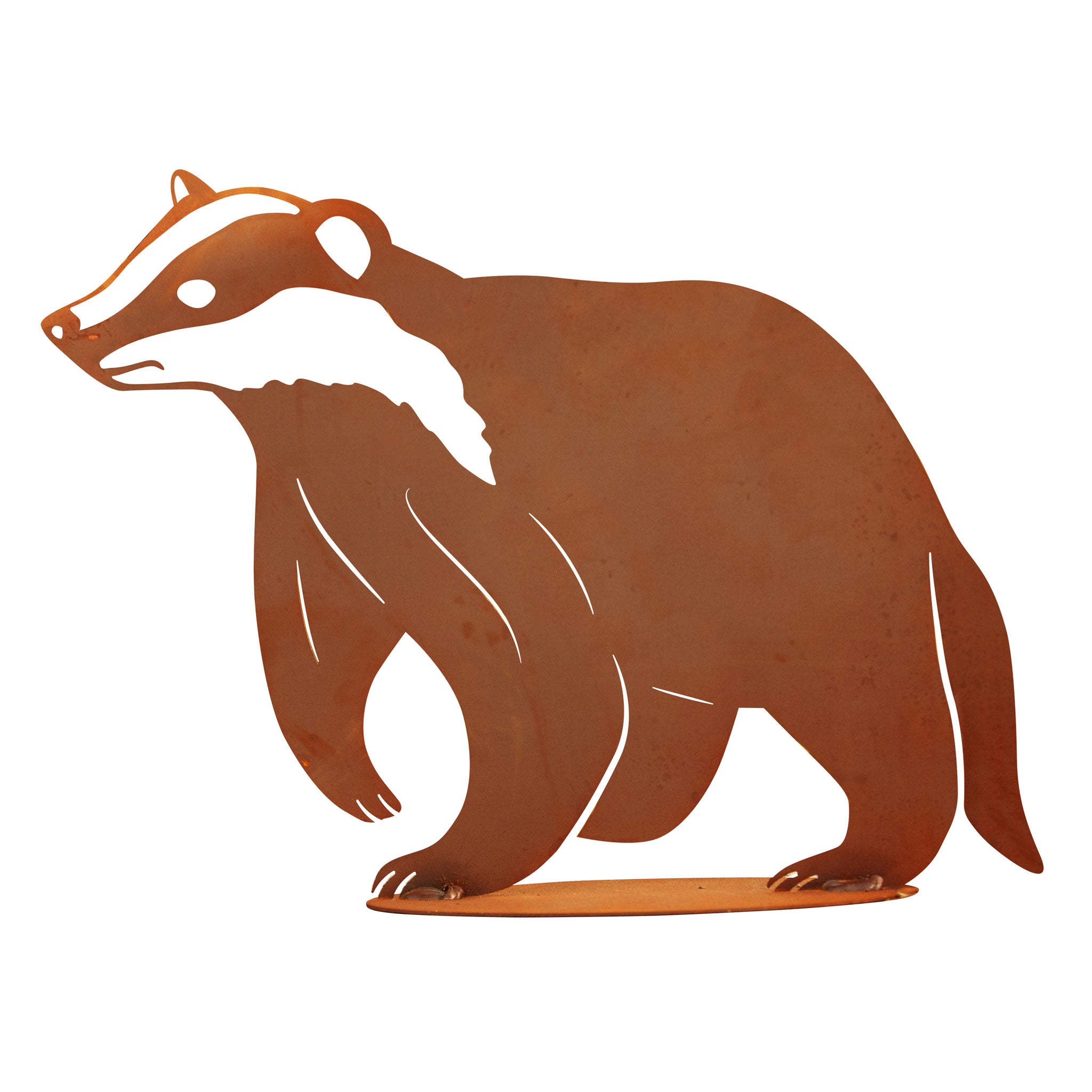 Tierfigur - Dachs - Edelrost Dachsfigur mit Edelrost-Patina, Rost Tier-Skulptur