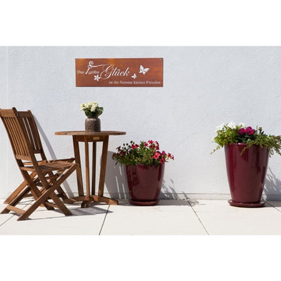 Edelrost Schild Gedichttafel - Glück - Spruchschild Rost Deko Geschenkidee