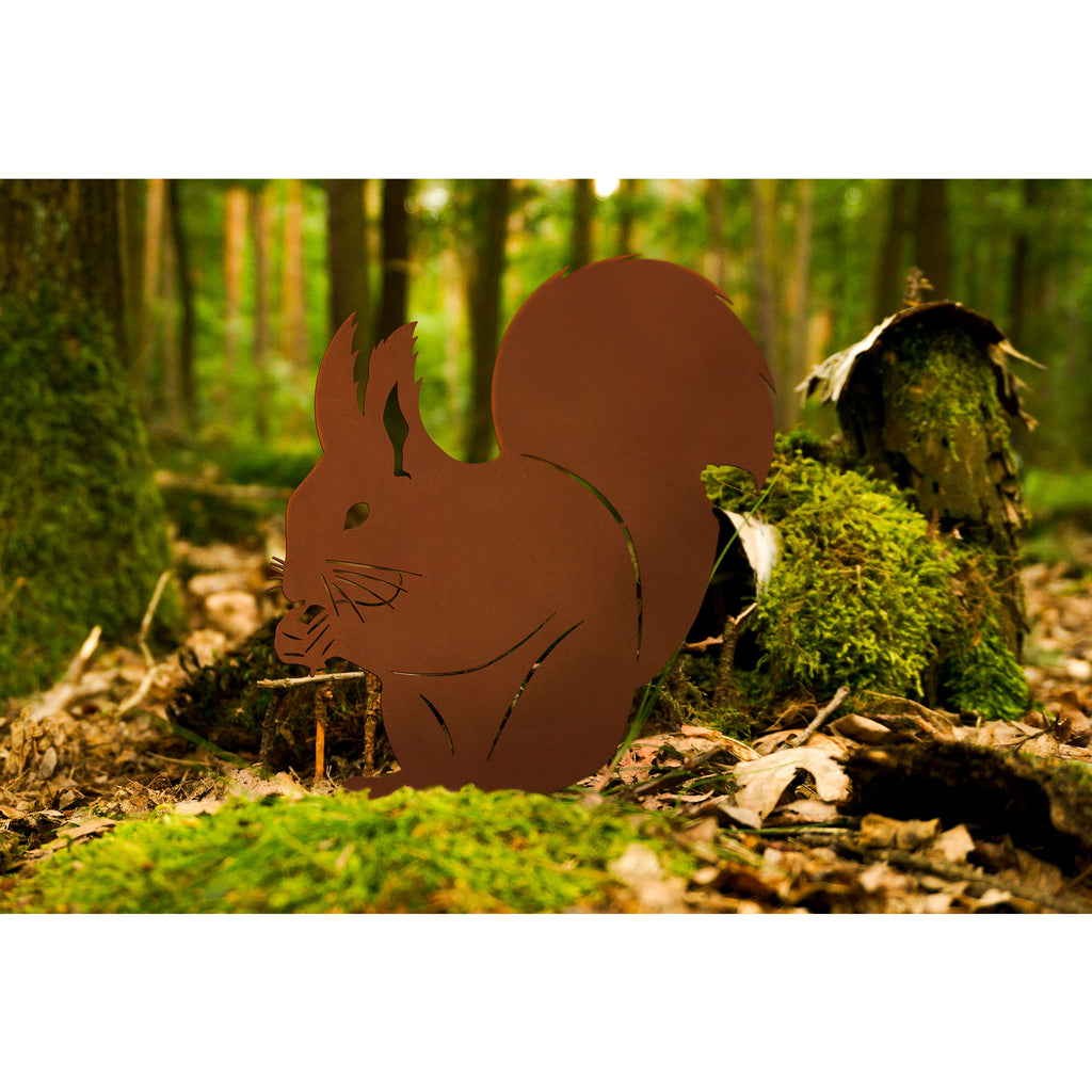 Tierfigur - Eichhörnchen Puschel - Edelrost Design Gartendeko Tierfreunde