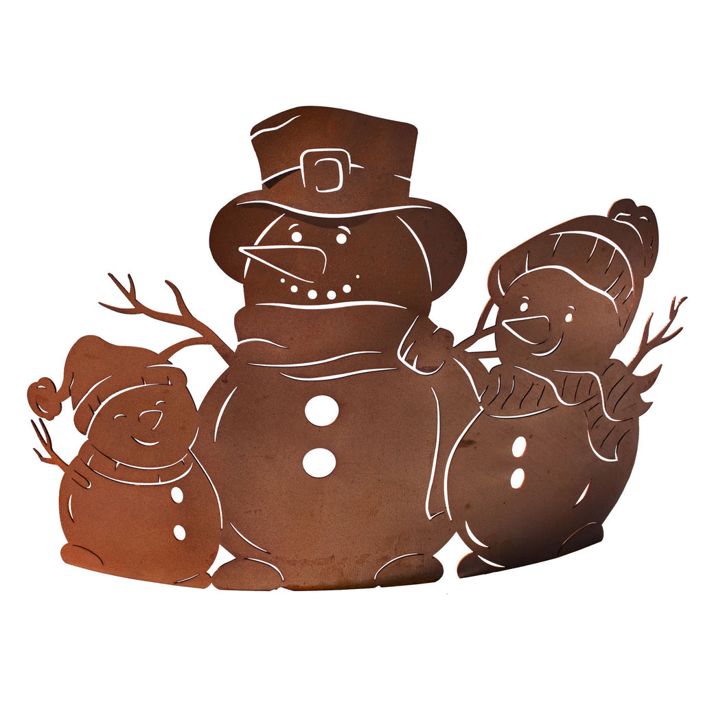 Edelrost Schneefigur "Familie Snow" Winterliche Deko Metall