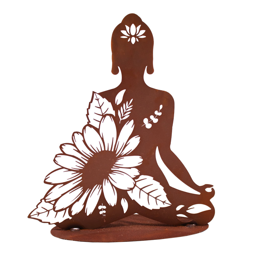 Feng Shui auf Platte - Hindu Göttin Edlelrost Yoga Deko Metall Rost