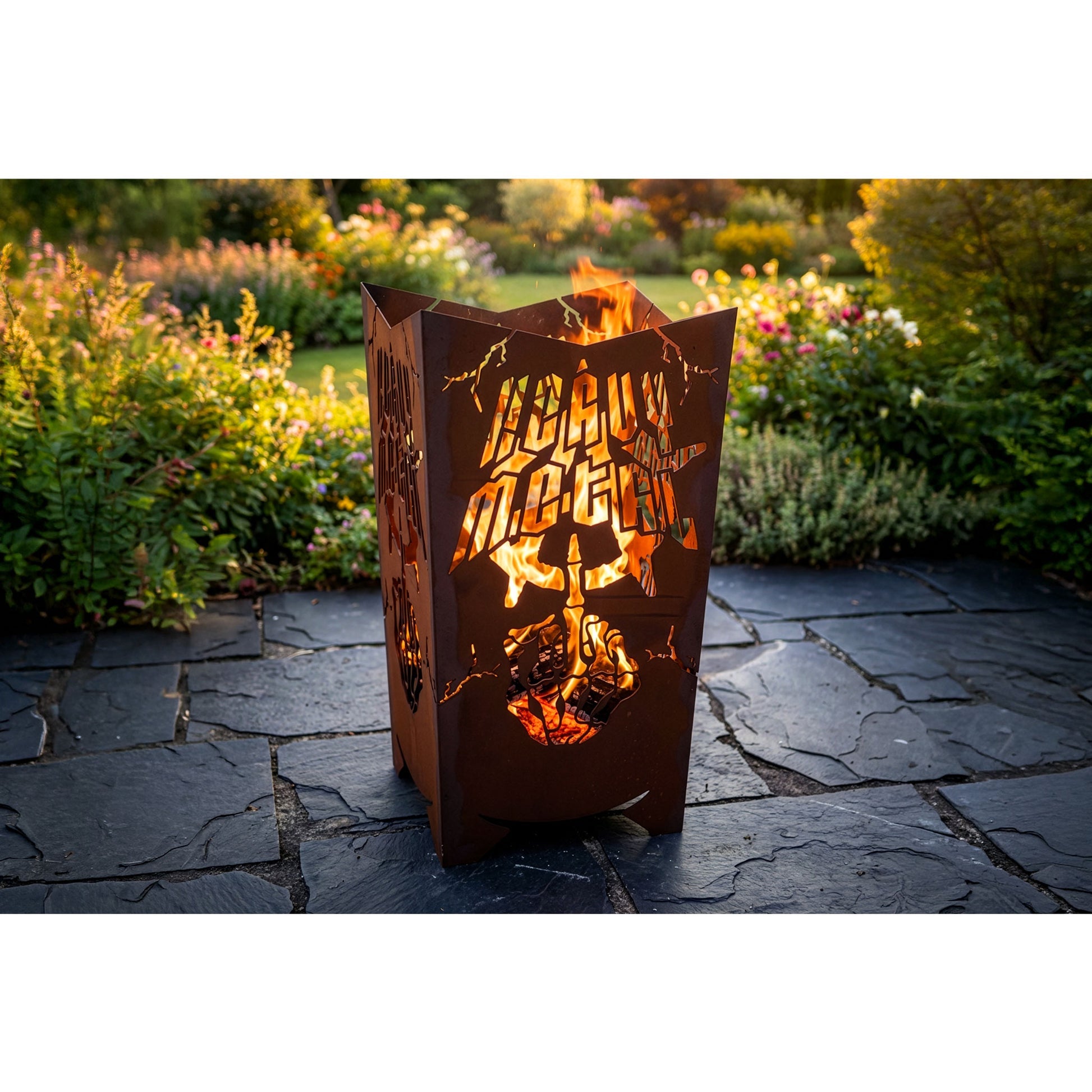 Feuerkorb Heavy Metal aus Edelrost – markanter Design‑Feuerkorb aus Metall