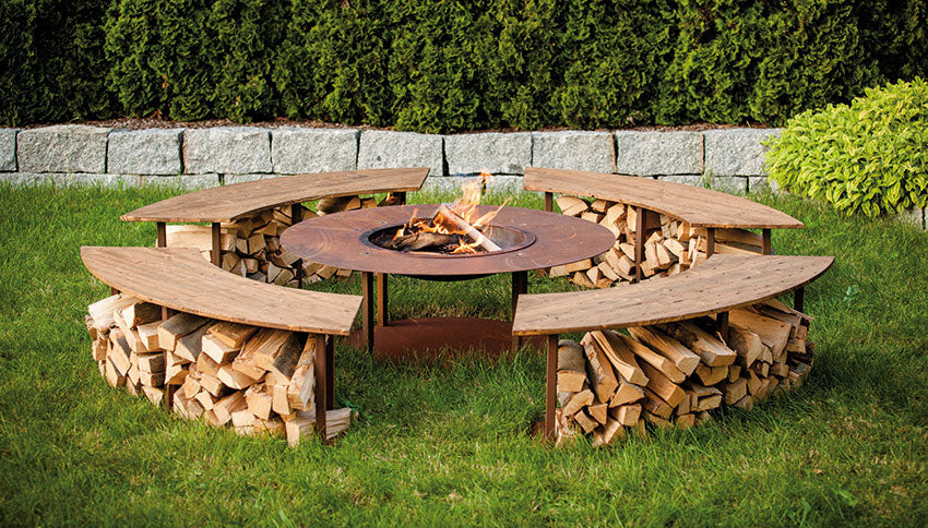 Grillstelle Holzkohlegrill Grillplatz XL Circle Echtrost