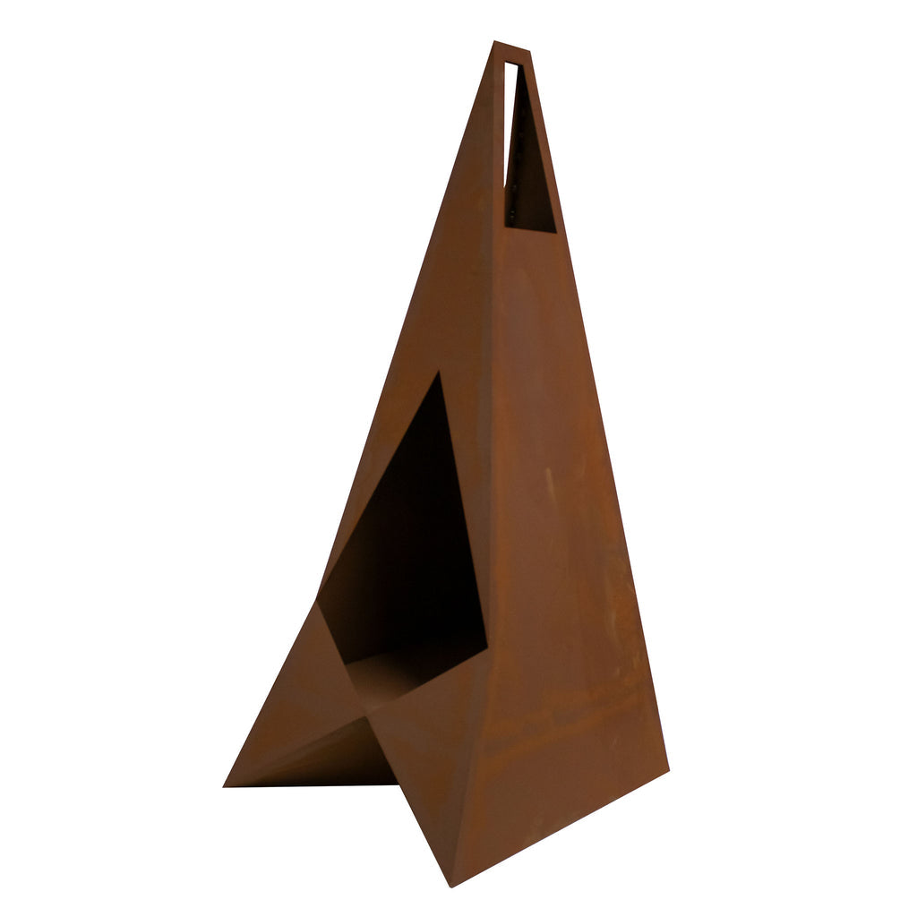 Feuerstelle - Space aus Metall Edelrost Gartenfeuer Terrassenfeuer im Tipi-Look