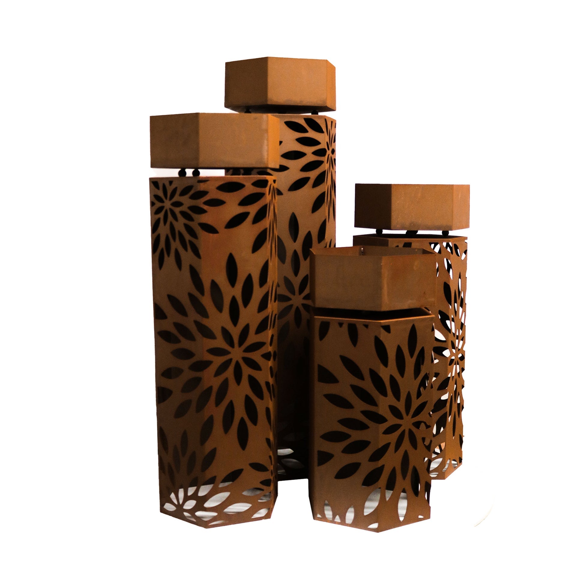 Säule Flowerpower - Pflanzsäule Modern Edelrost Gartensäule einzeln oder Set