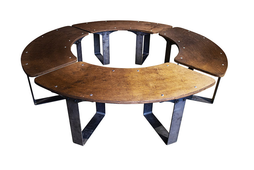 Gartenbänkchen - Circle einzeln oder im Set aus Birkenholz und Metall Gartenbank