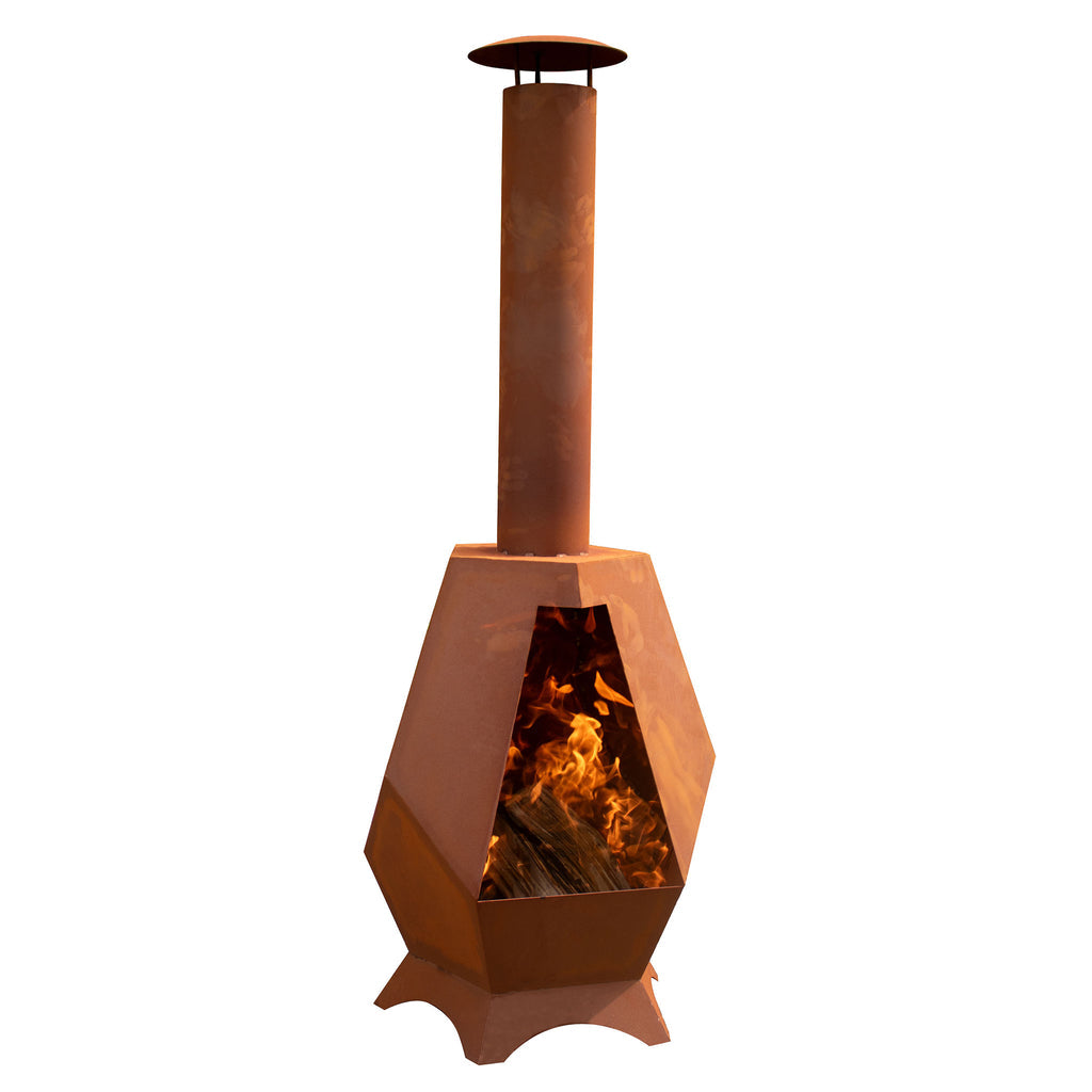 Gartenkamin - Kaminofen aus Metall Outdoor Kamin Edelrost, Terrassenfeuer