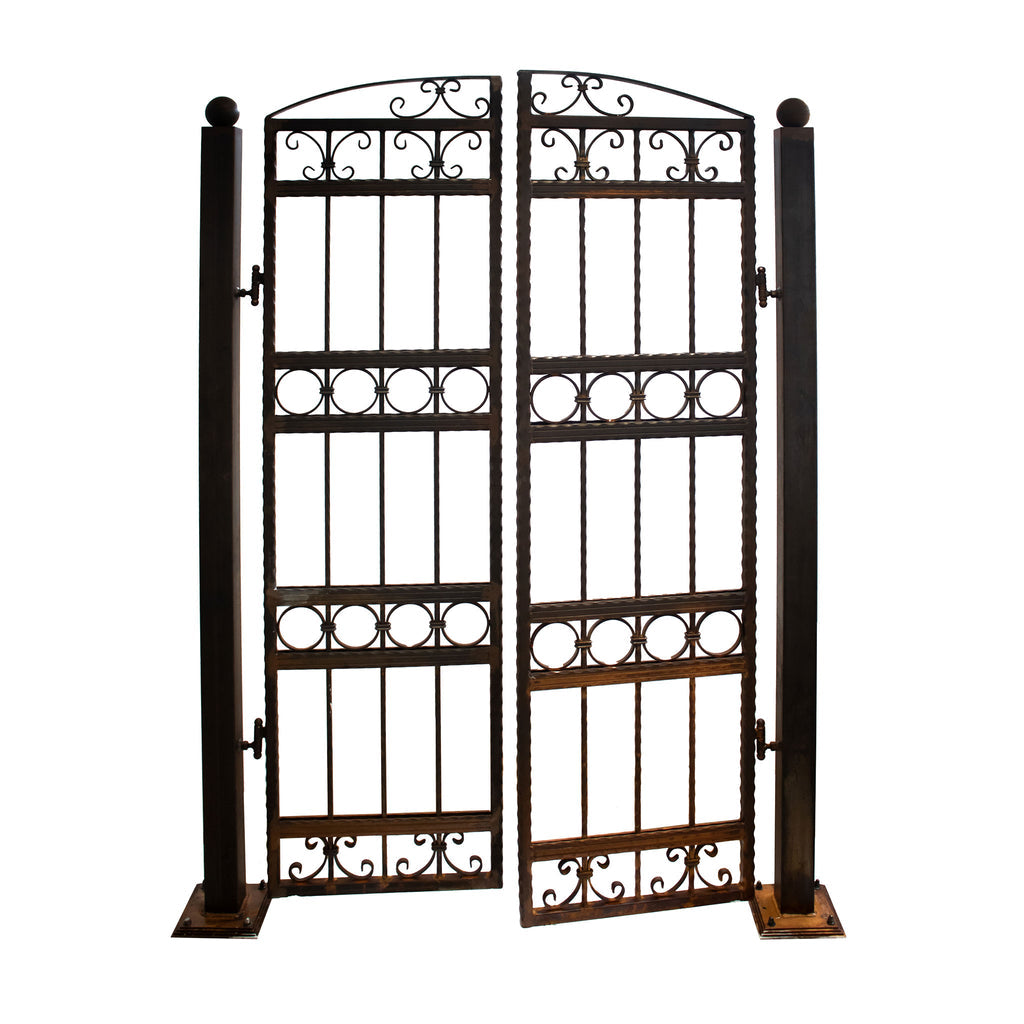 Gartentor Schmiedeeisen Edelrost Patina, Gartentür, Eingangspforte Antik-Optik