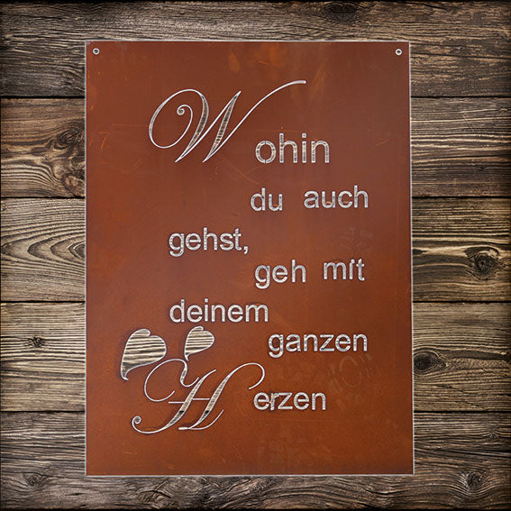 Edelrost Schild Gedichttafel - Herz - Spruchschild Rost Deko Geschenkidee